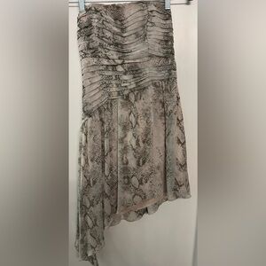 City Studio Strapless Python Snake Print Dress Pink 7